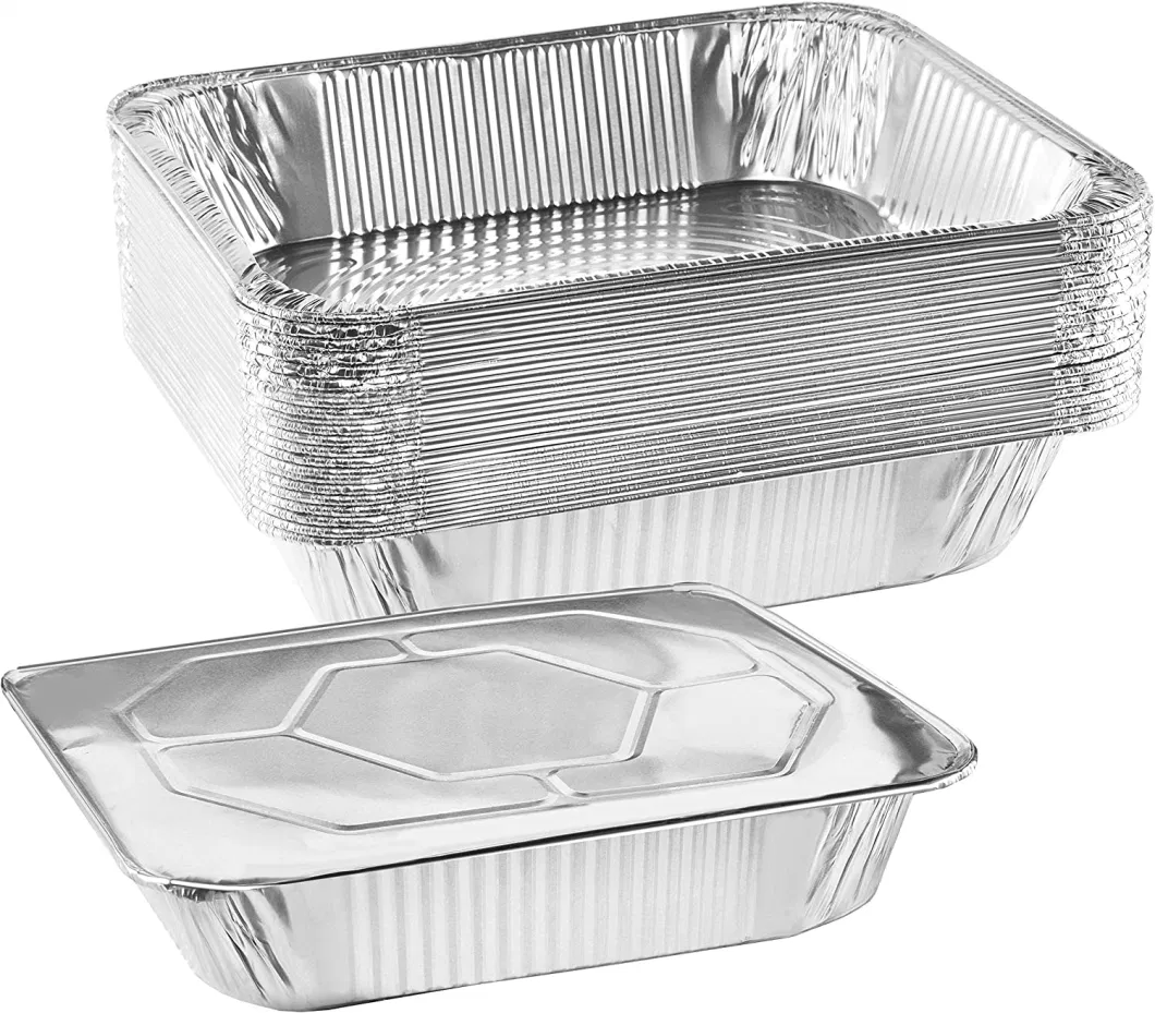 Disposable Food Packing Aluminum Foil Container Carry out Square Baking Tray