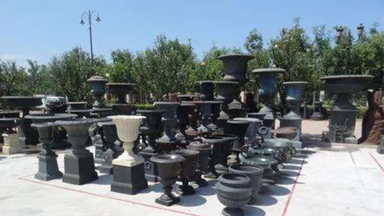 卸売家の装飾メタルガーデンオープン花瓶壺鋳鉄植木鉢プランター