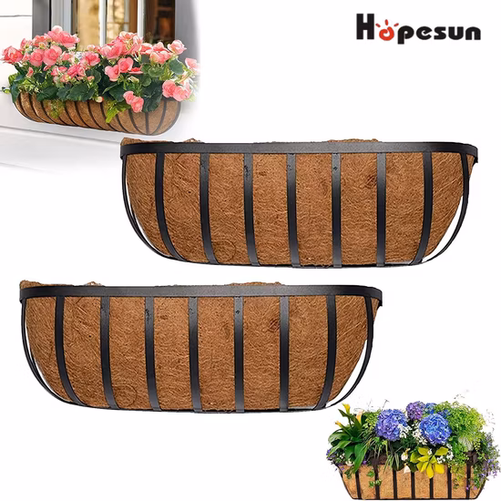 イングリッシュレールウィンドウボックスプランター、イングリッシュホーストラフプランター、フラットアイアンシリーズプランターボックス、メタルウォール